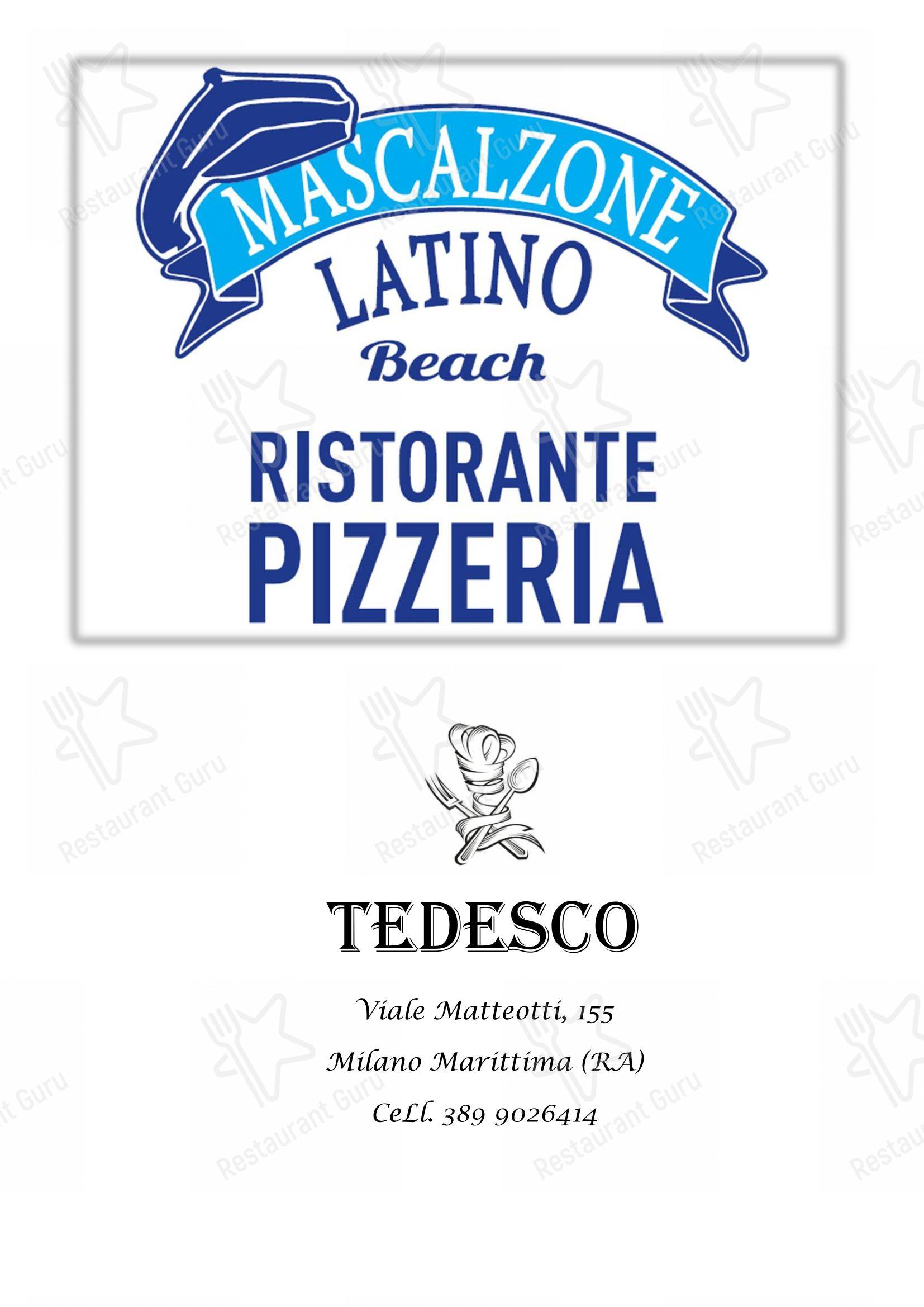 菜单 per Ristorante Mascalzone Latino Beach Milano Marittima in Milano Marittima