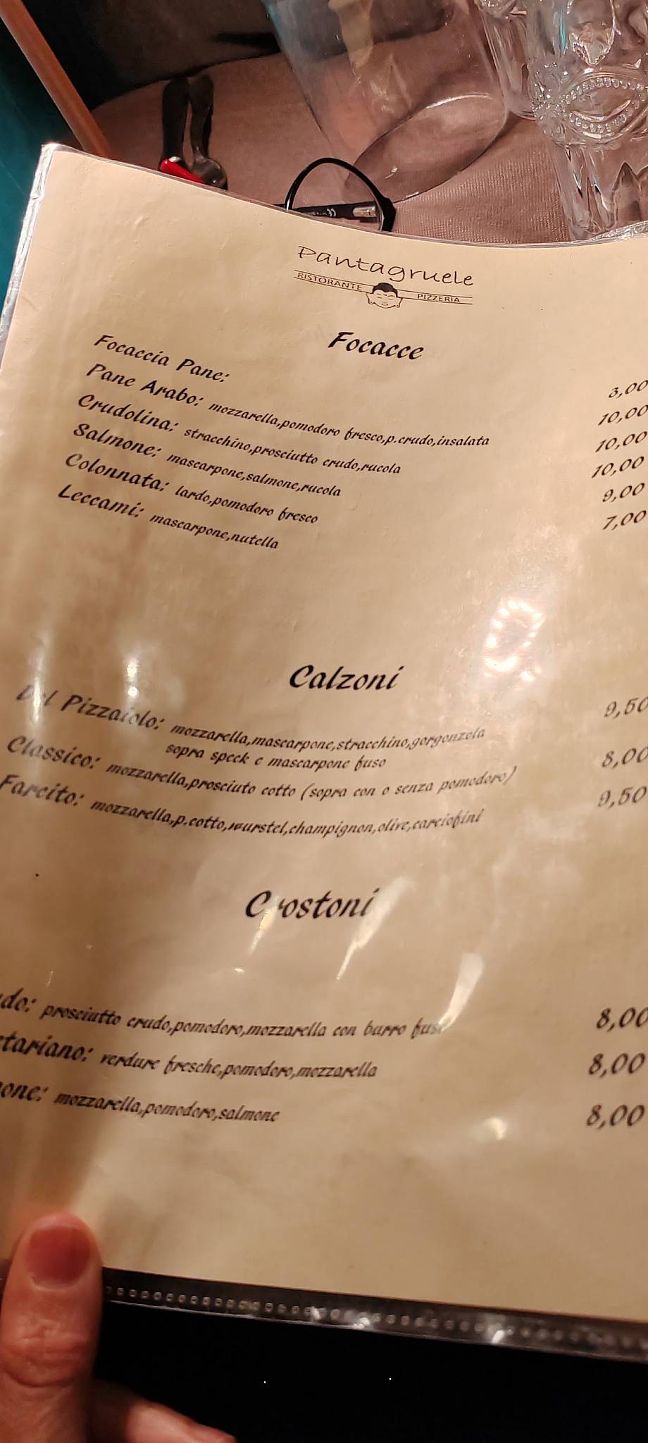 Menu di Ristorante - Pizzeria Pantagruele 