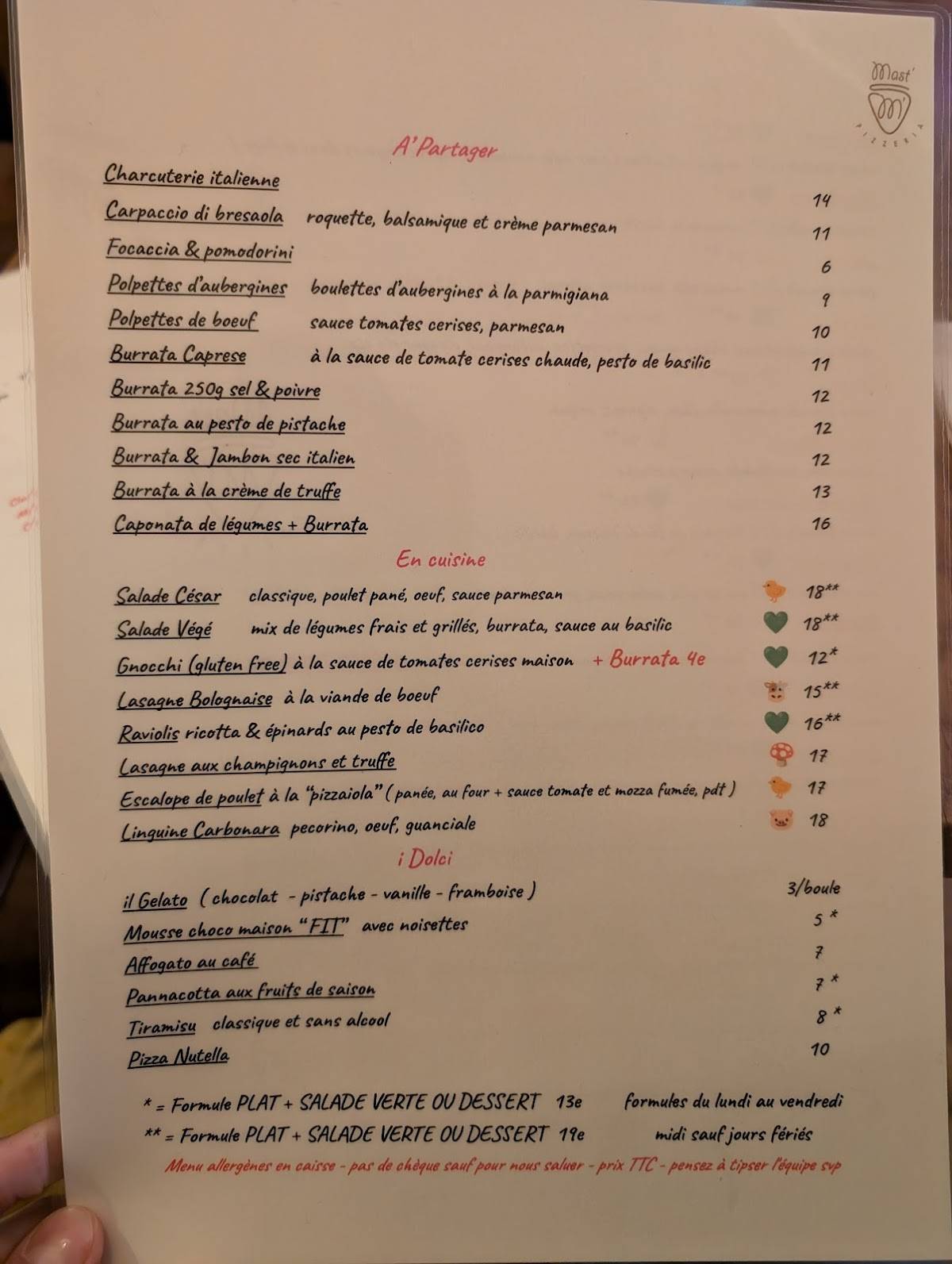 Menu de Mast'