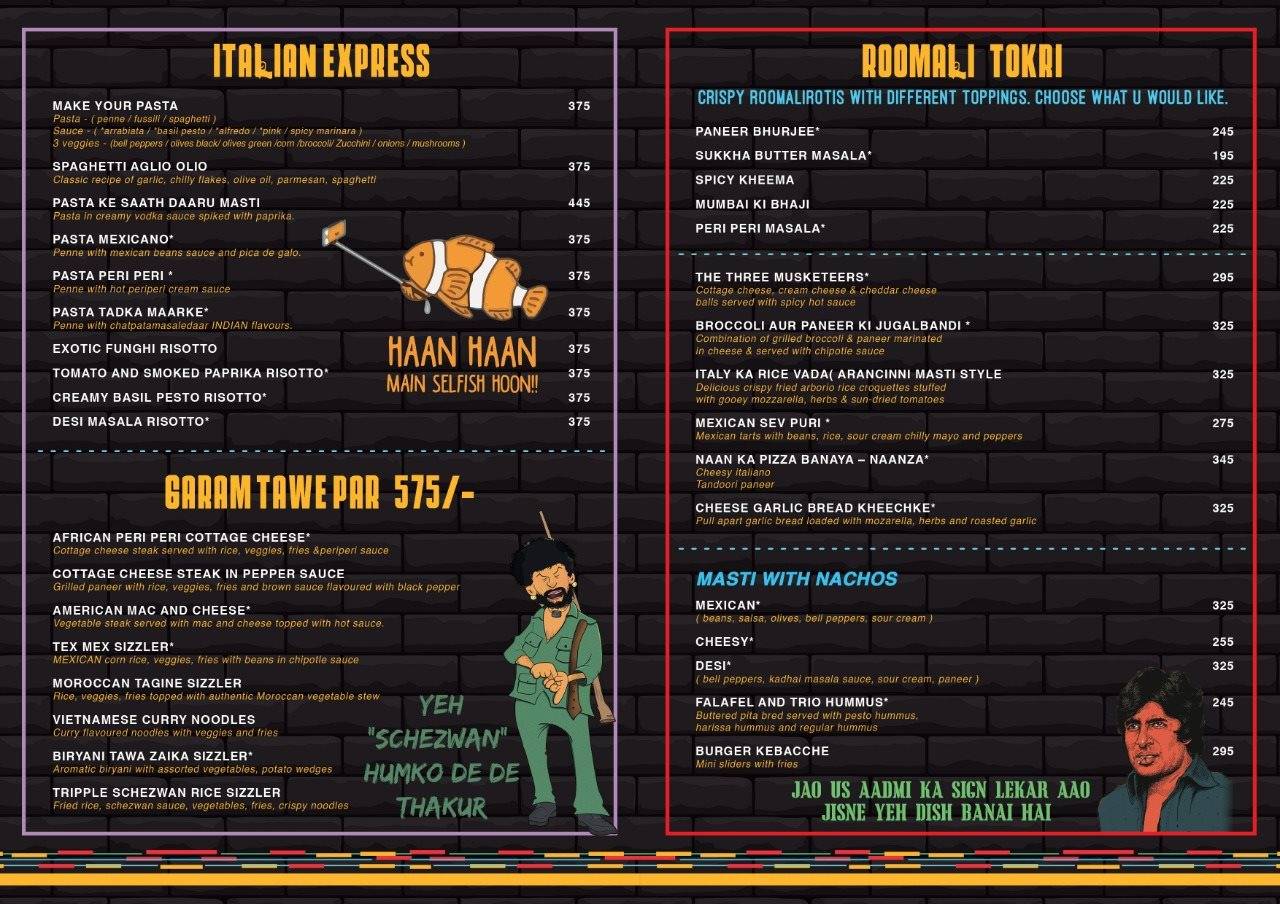 Mastee menu