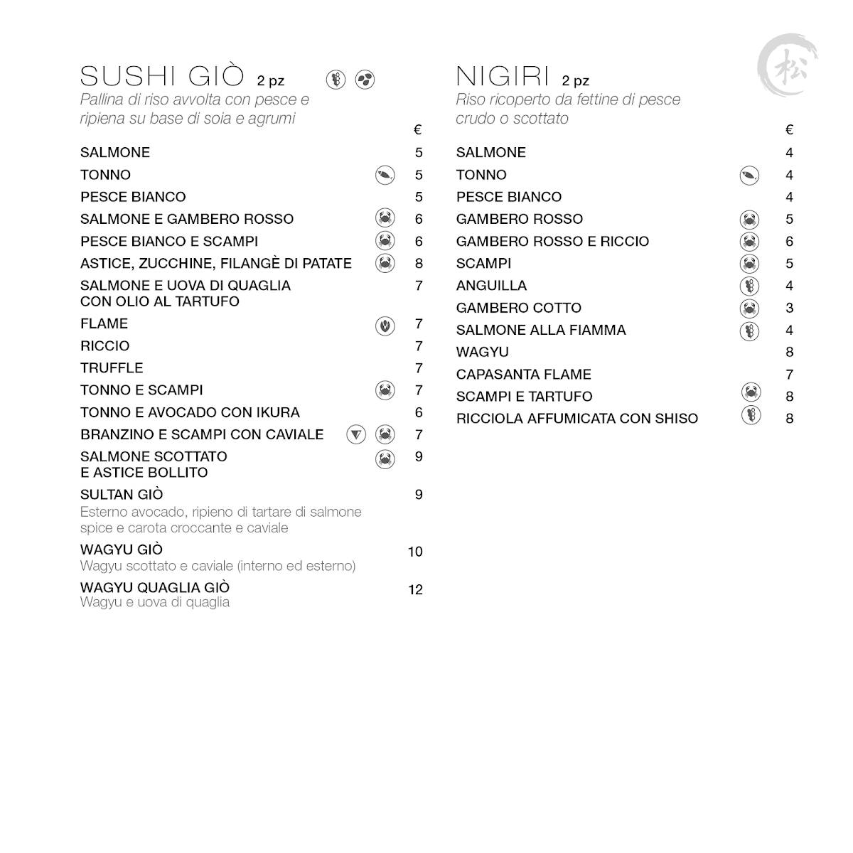 Menu di Matsu Sushi 