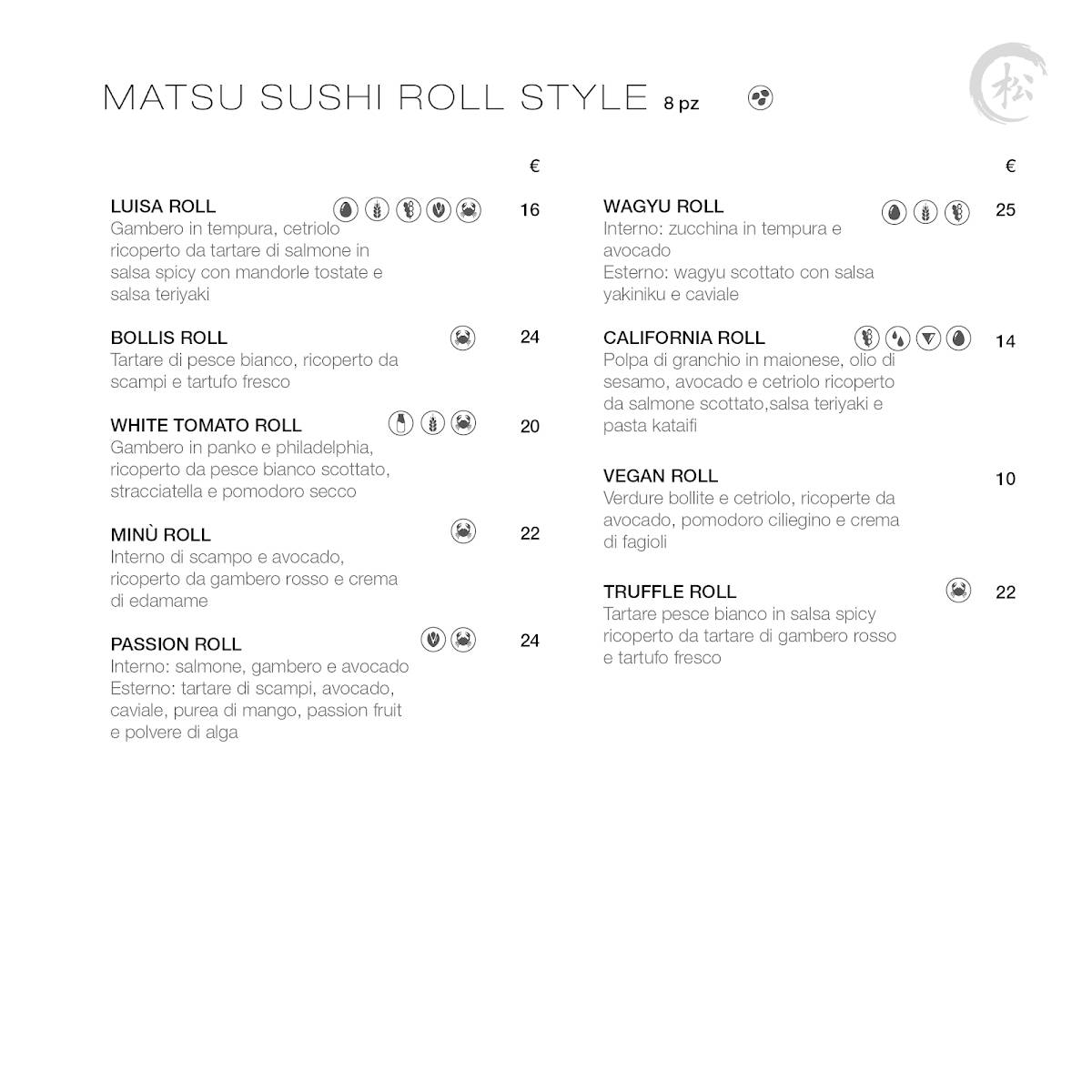 Menu di Matsu Sushi 