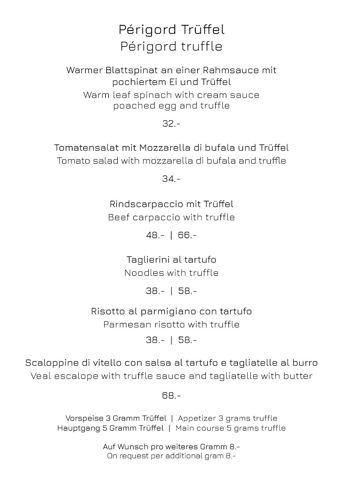 Menu di Max&Otto 