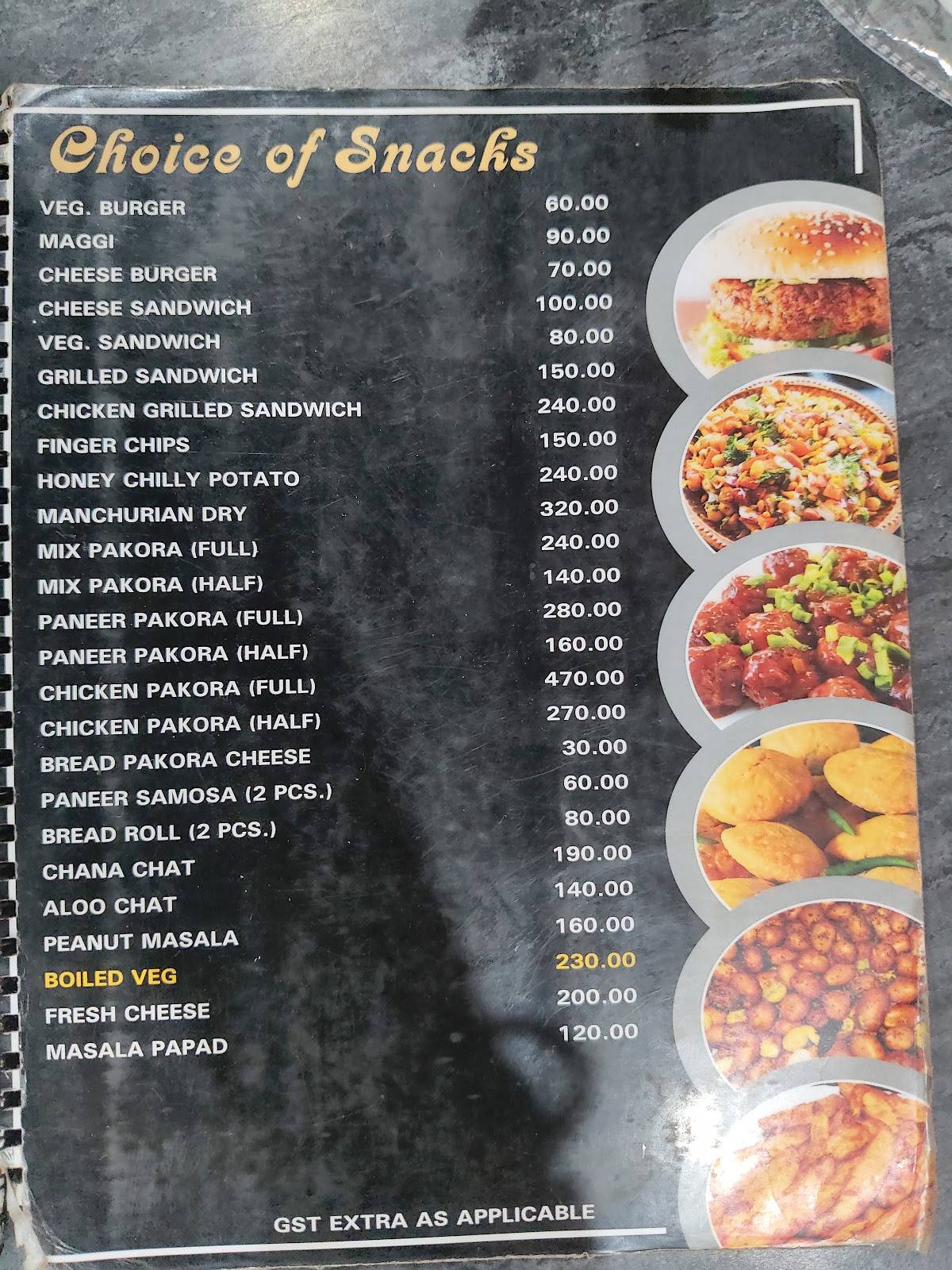 Mayur Dhaba menu