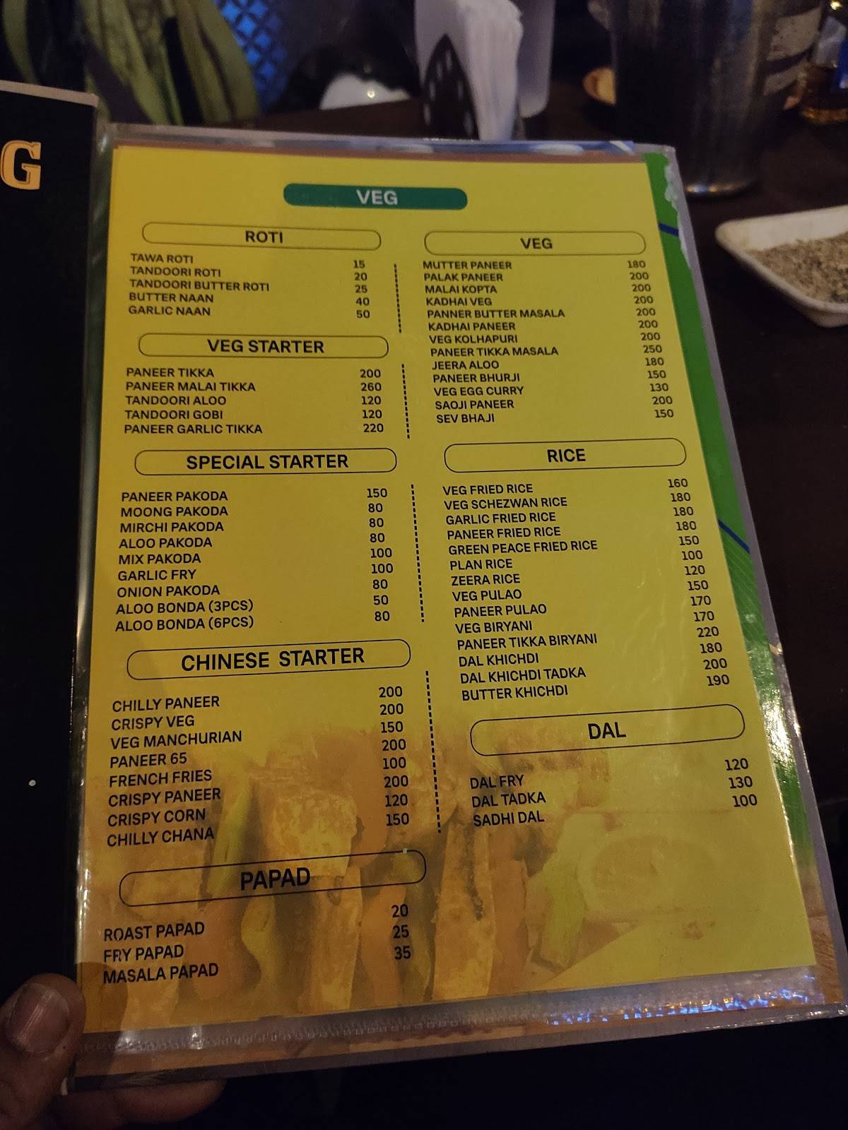 Mayuri Saoji Bar And Restaurant menu