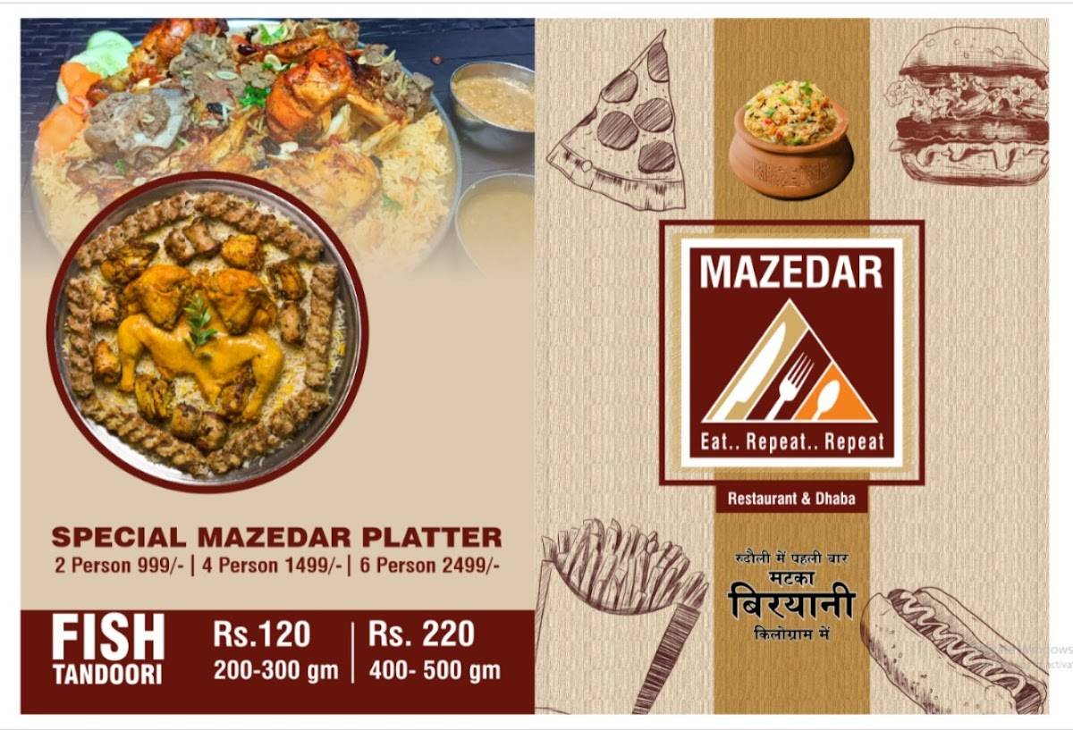 Mazedar Family Restaurant menu