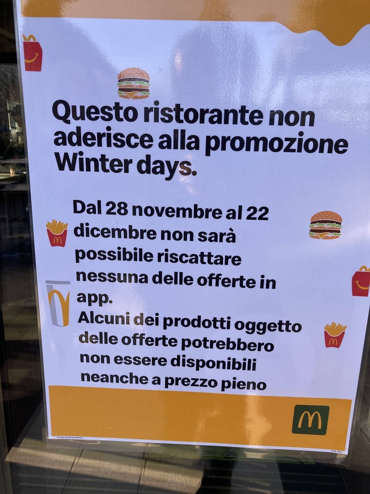 Menu di McDonald's Modena Ovest 