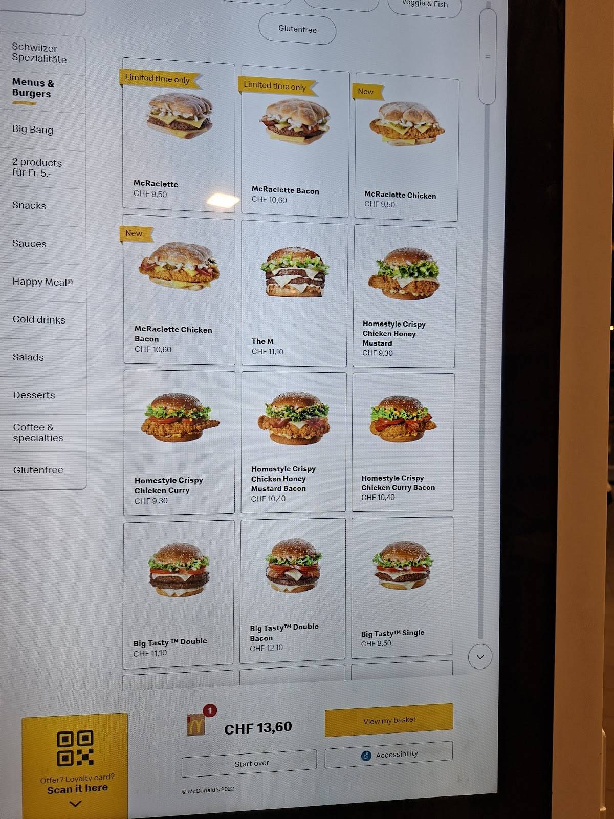 Menu di McDonald’s Restaurant 