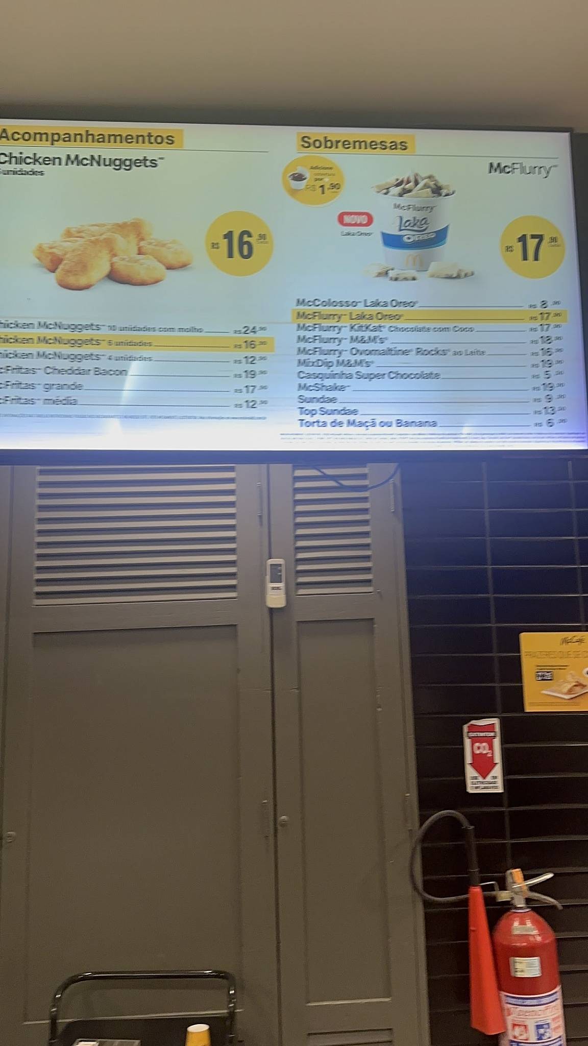 McDonald's cardápio