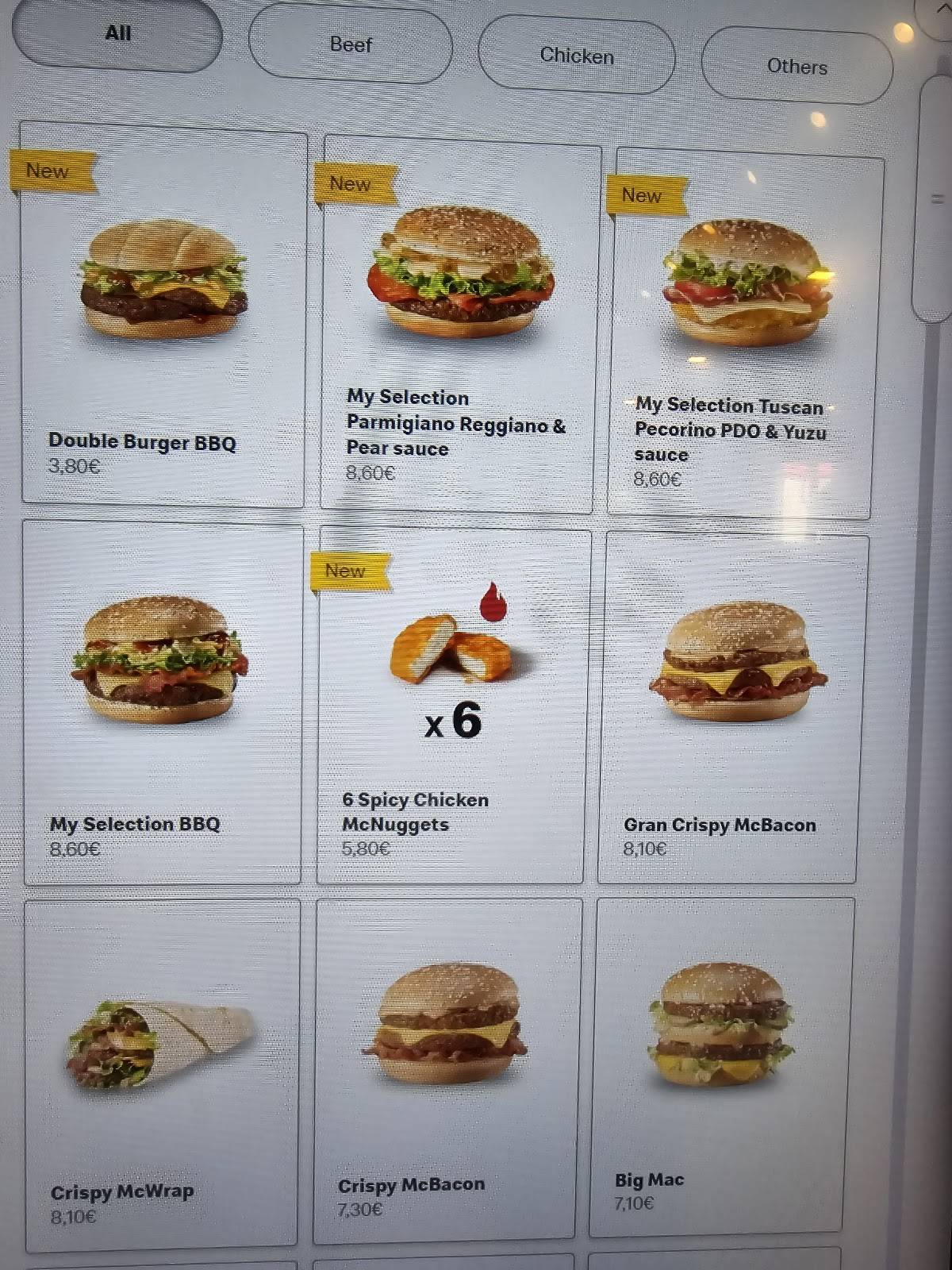 Menu di McDonald’s 