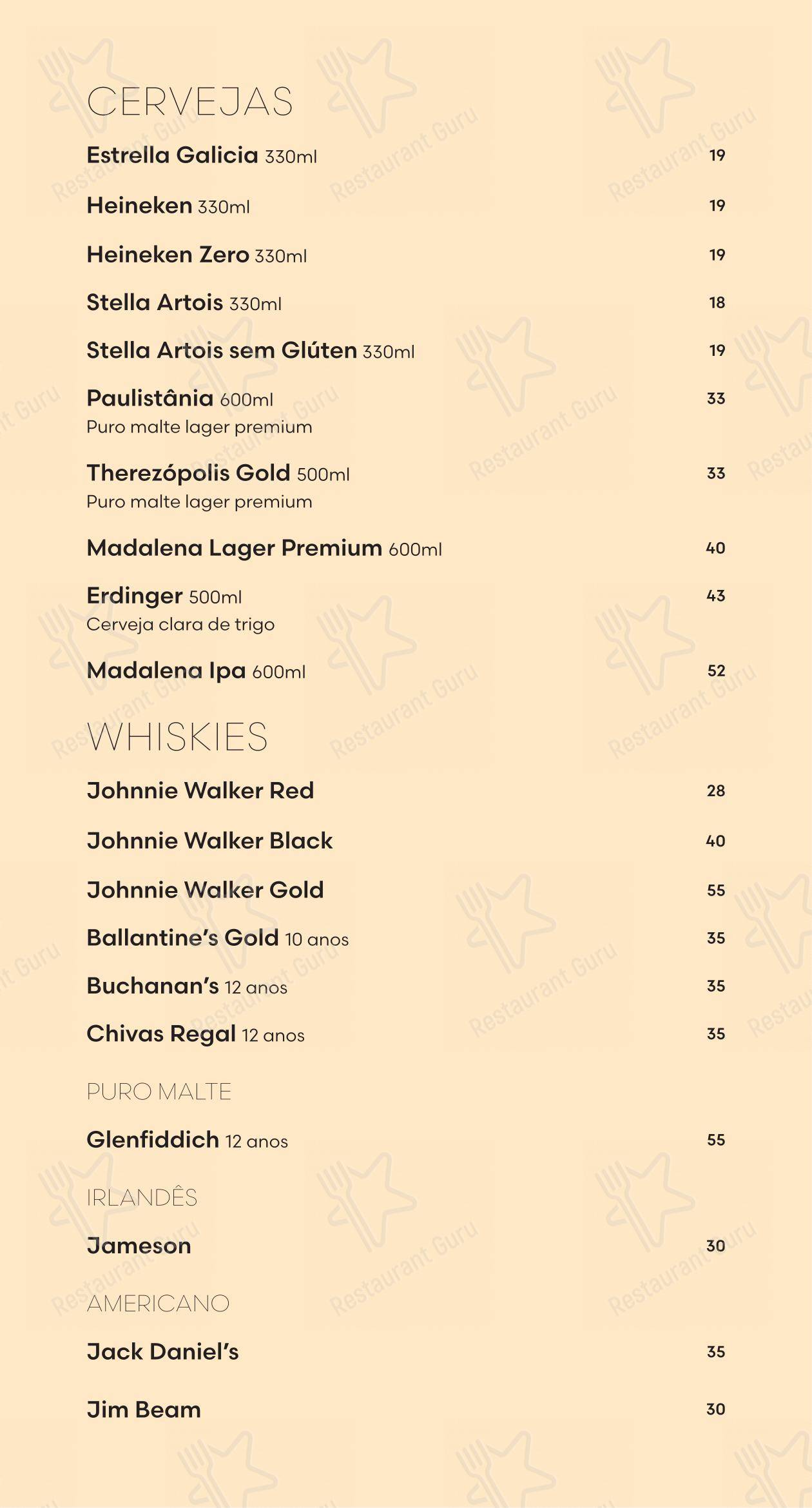 Restaurante Mestiço menu - 菜单