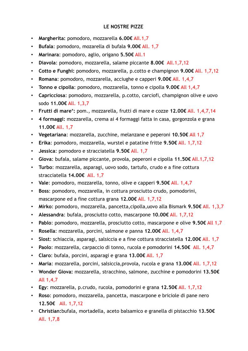 Menu di Mifood 