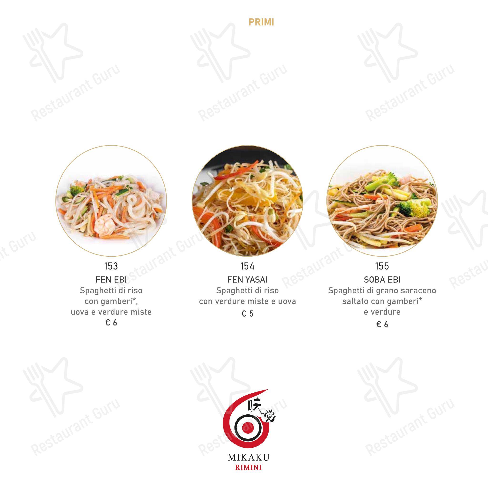 Menu per Mikaku sushi in Rimini