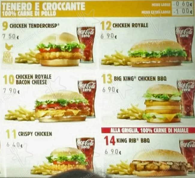 Menu di King Kebab Milano 