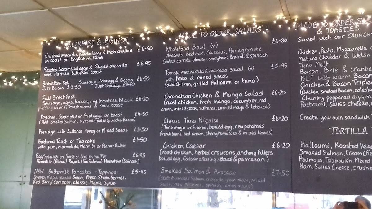 Menu at Milk&Sugar cafe, Cardiff, Windsor Pl