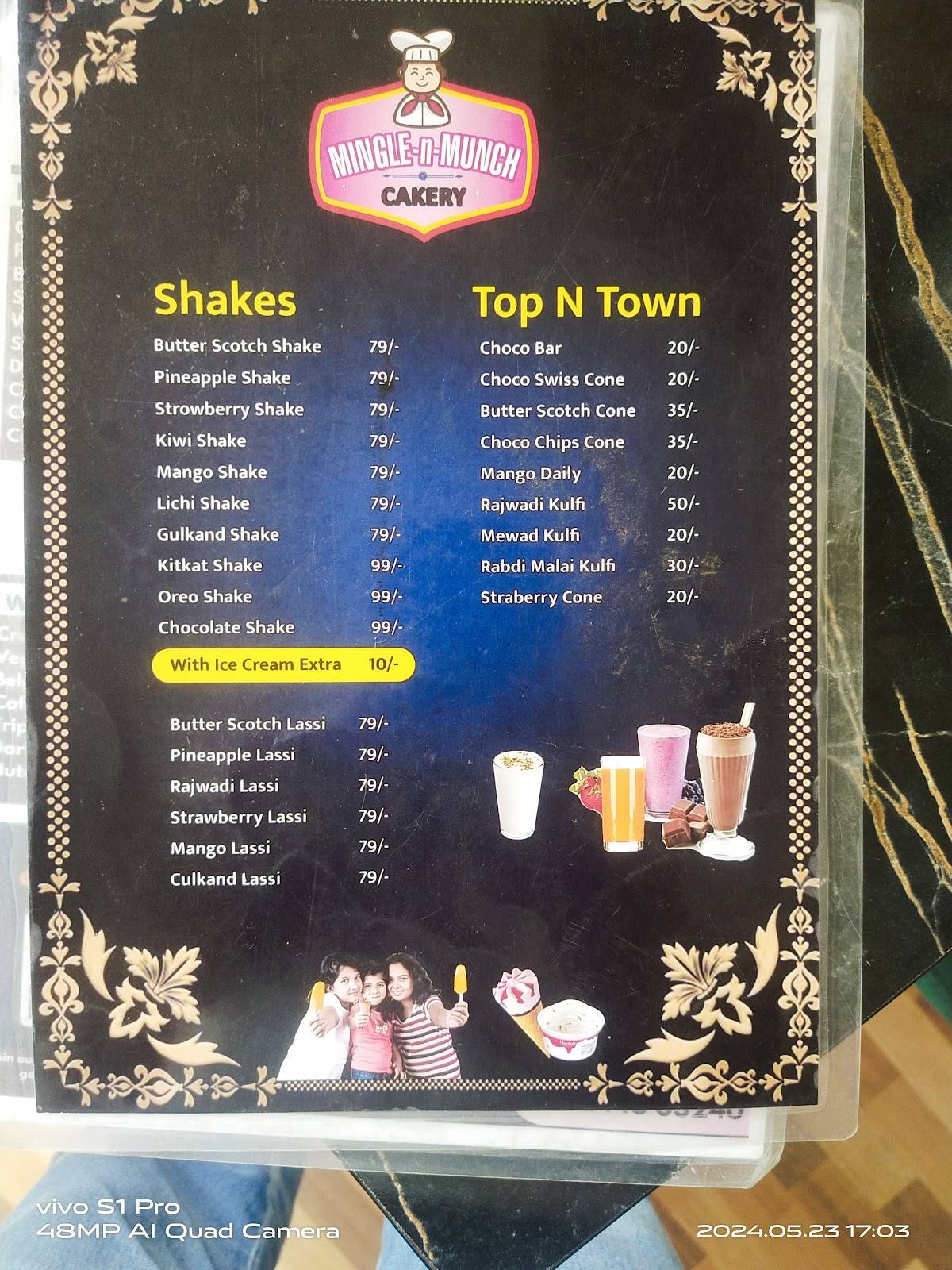 Mingle N Munch Cakery menu