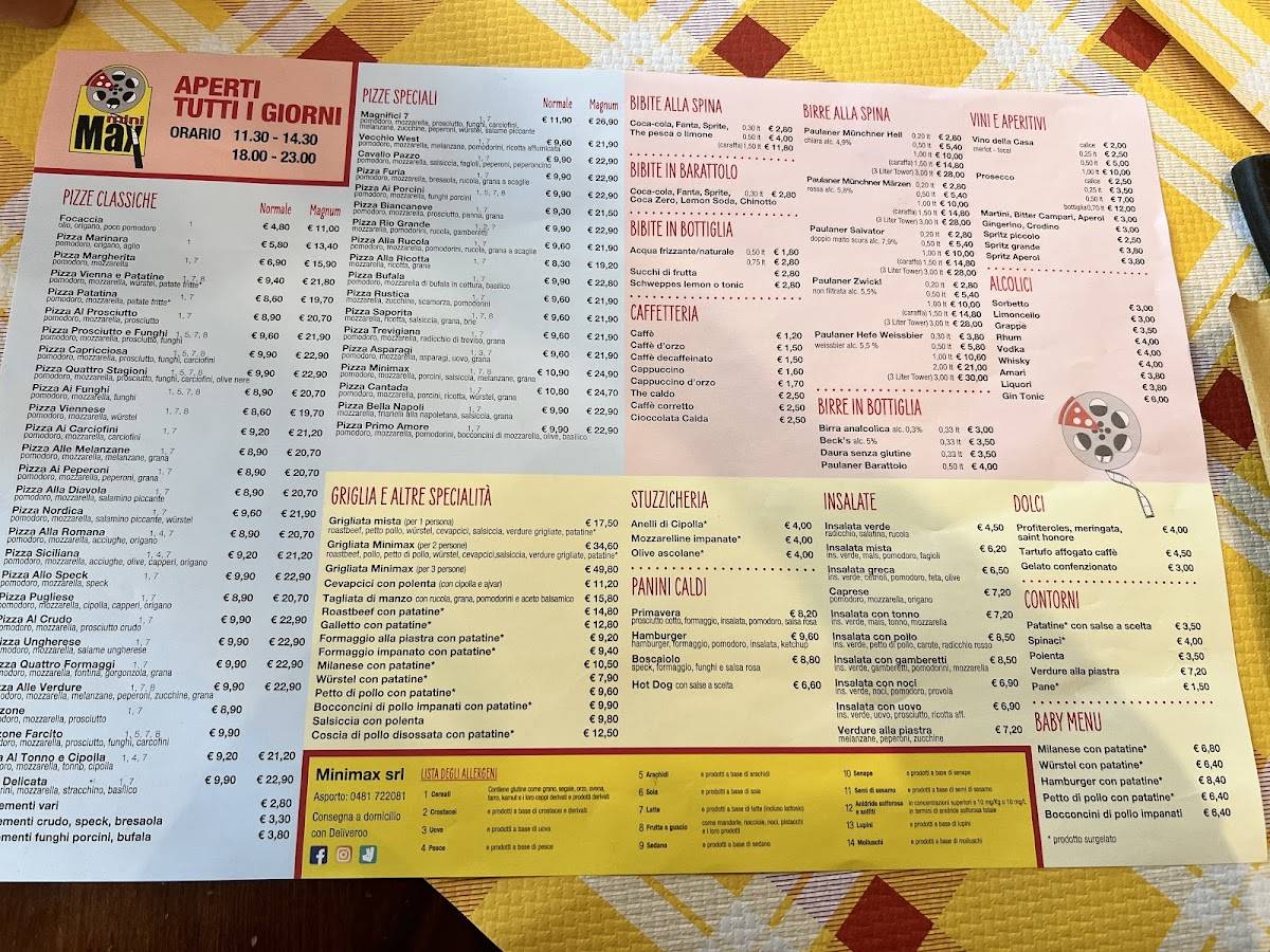 Menu di MiniMax Pizzeria Monfalcone 