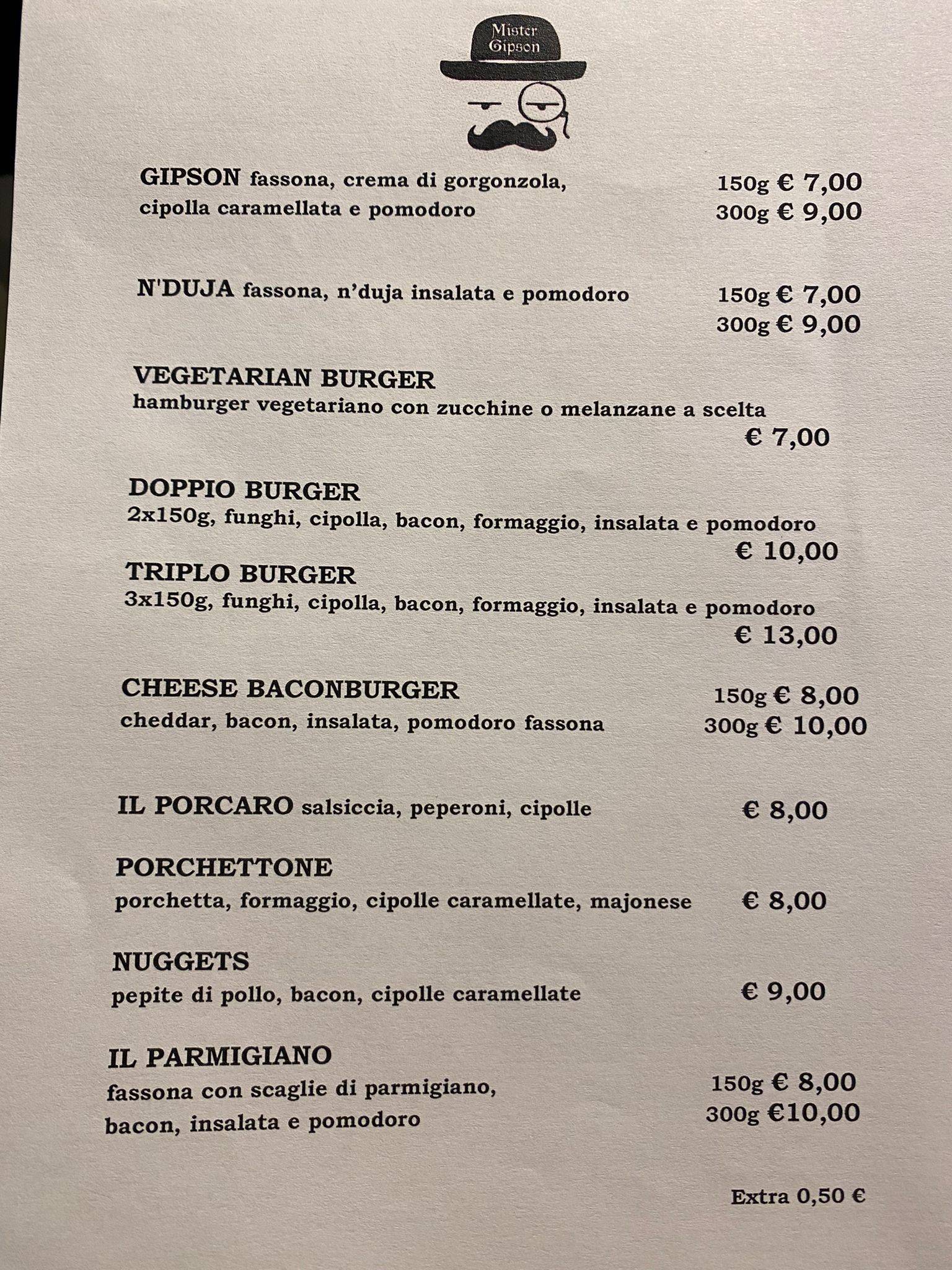 Menu di Mister Gipson Pub 
