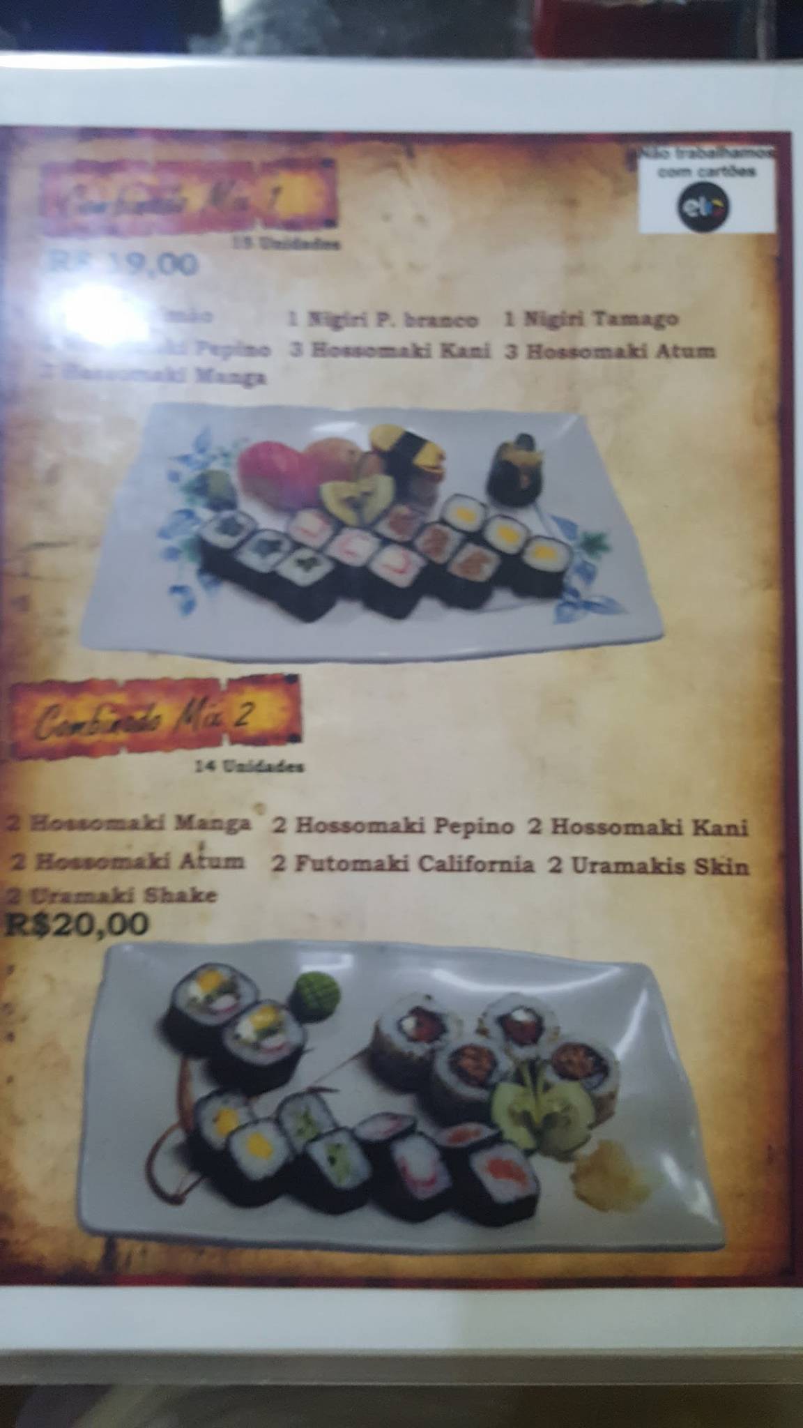 Mix do Lago cardápio