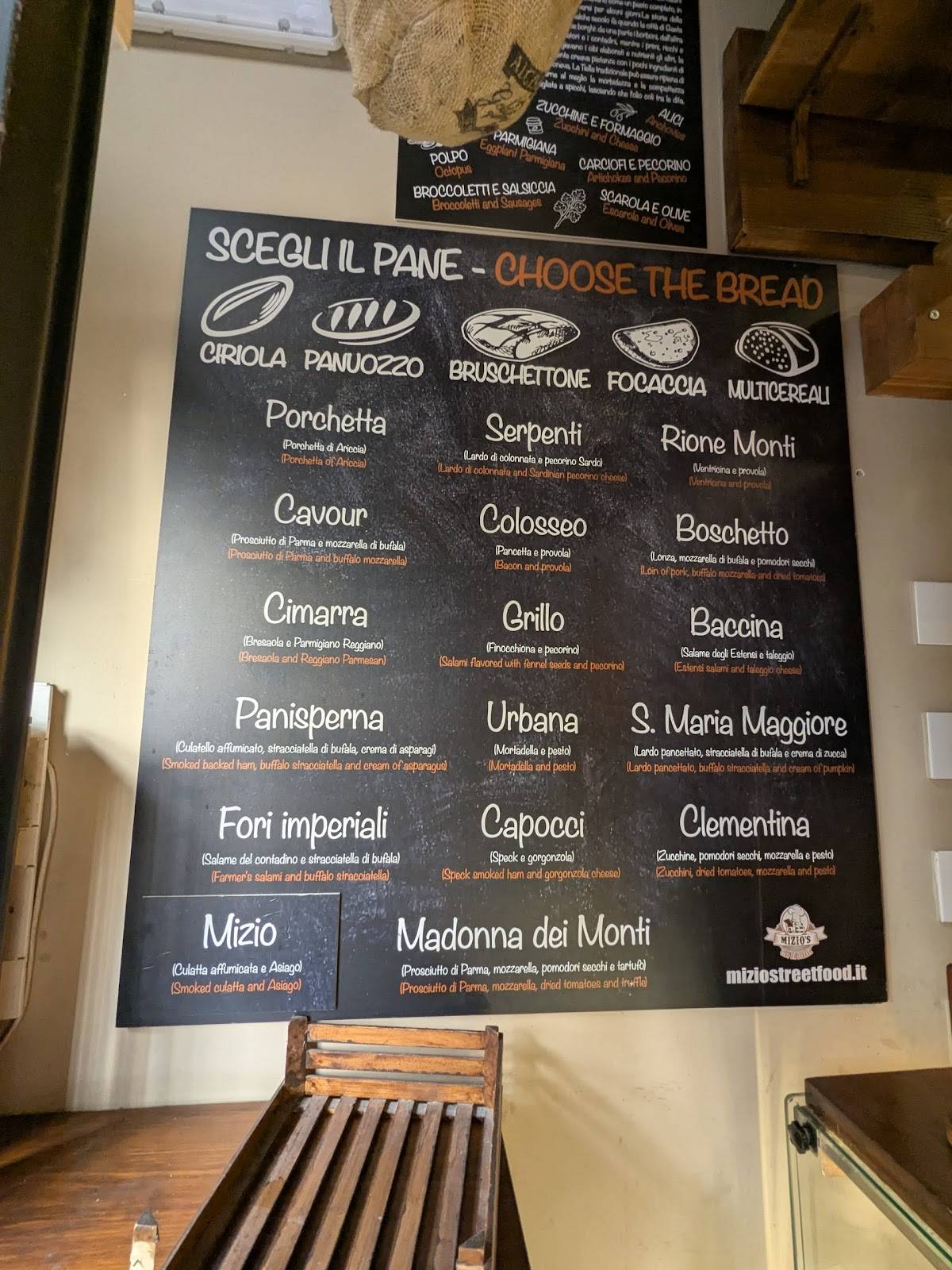 Menu de Mizio's Street Food