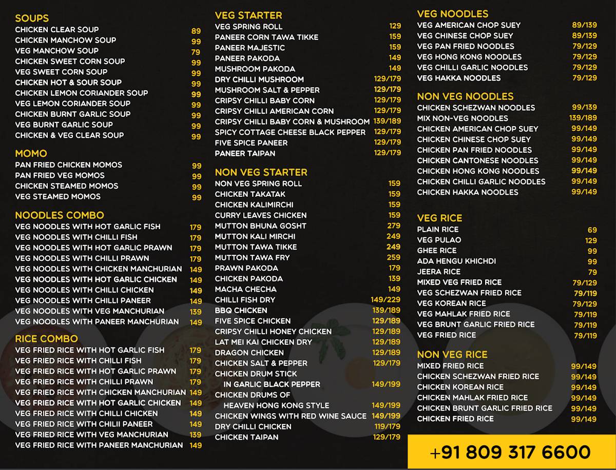 MoBhai Kitchen menu