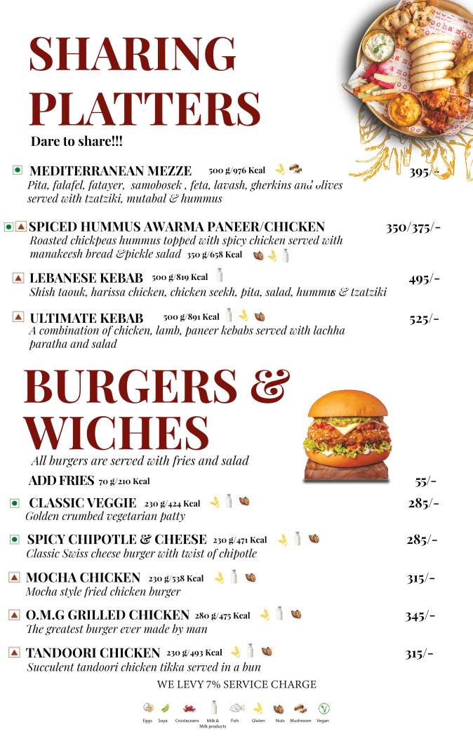 Mocha Cafe & Bar menu