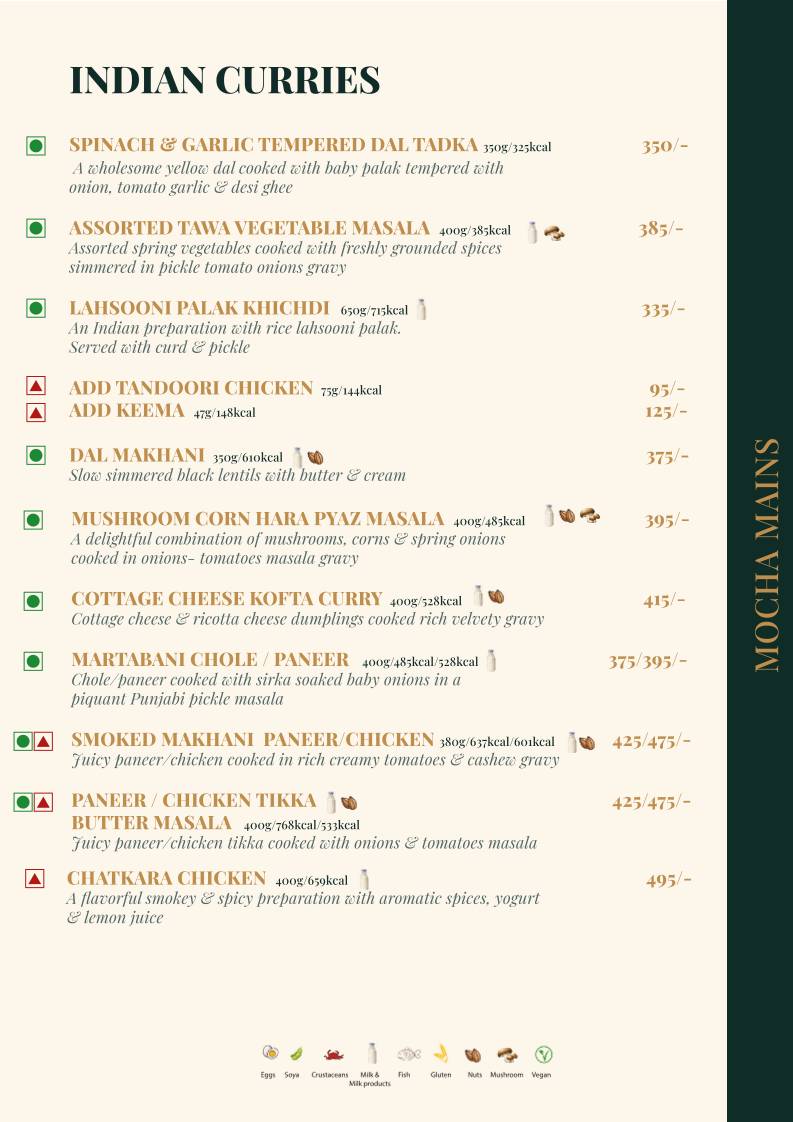 Mocha Cafe & Bar menu