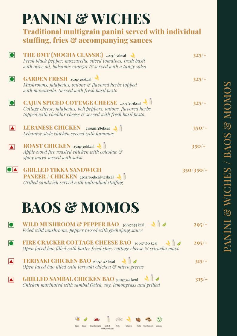 Mocha Cafe & Bar menu