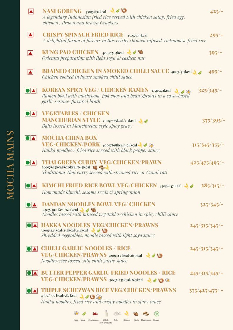 Mocha Cafe & Bar menu
