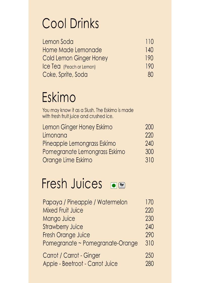 Mojigao Eco Resort menu