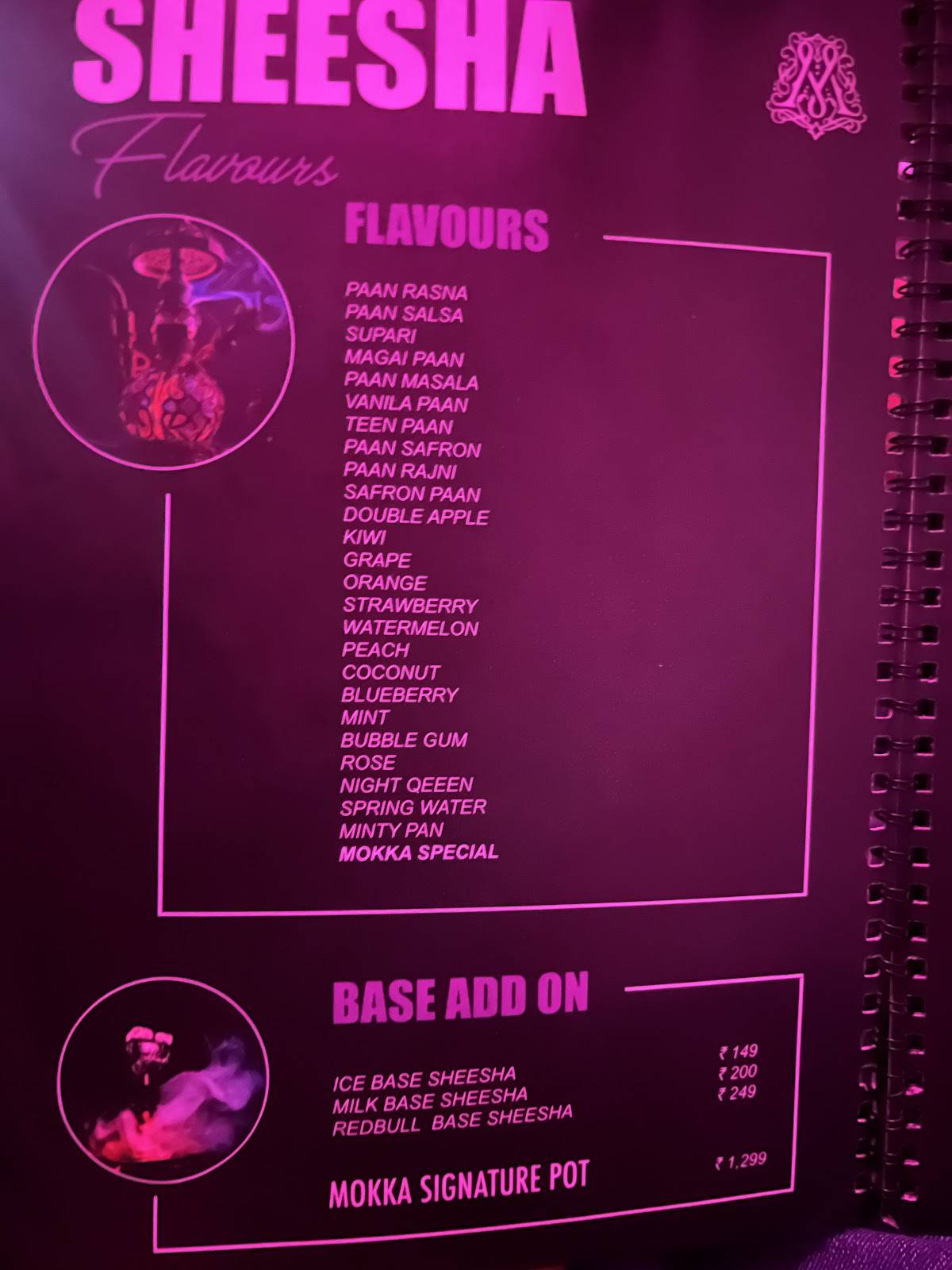 Mokka cafe & Restaurant menu