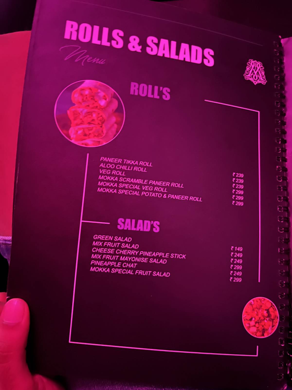Mokka cafe & Restaurant menu