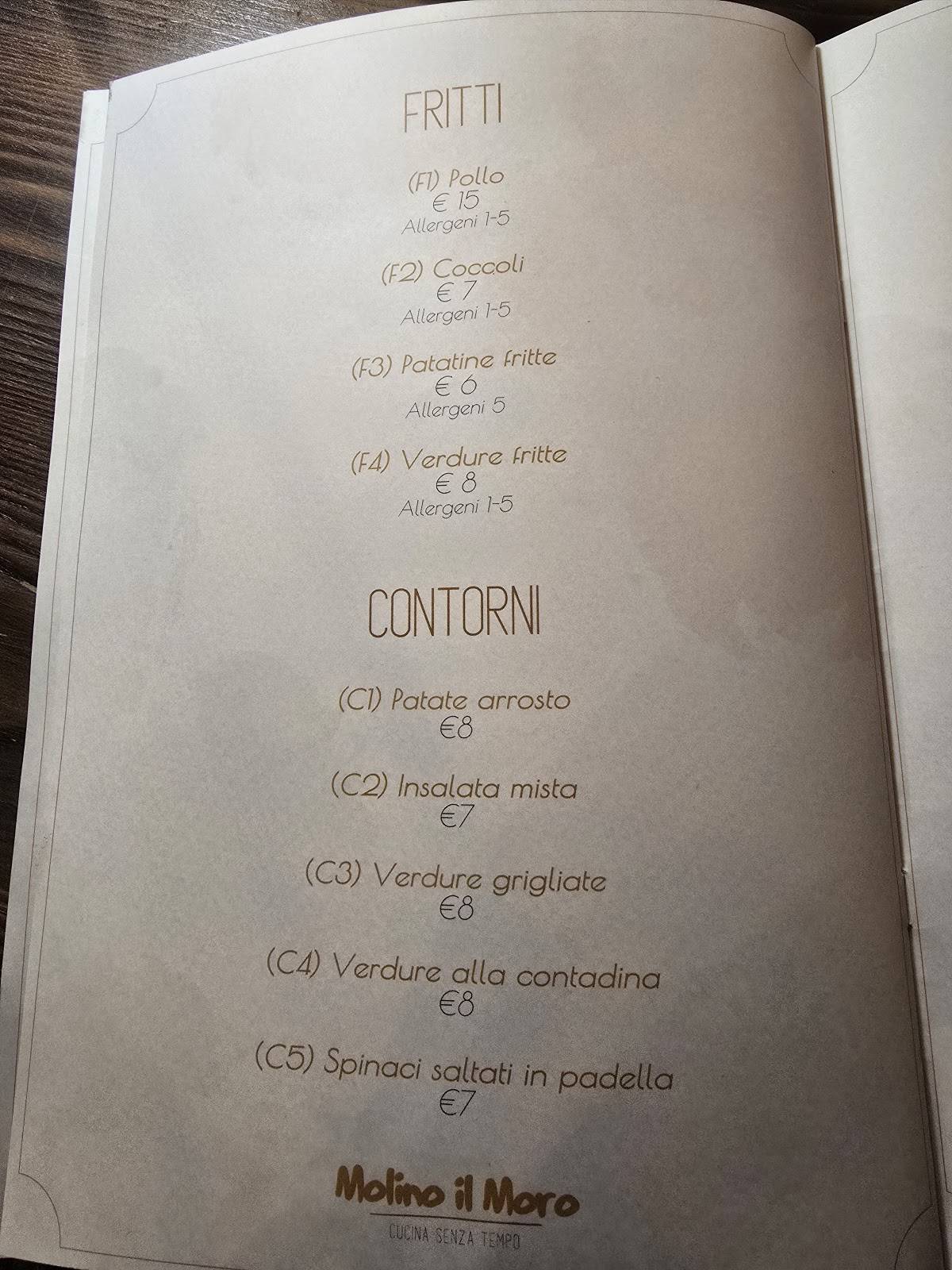 Menu di Molino Il Moro 