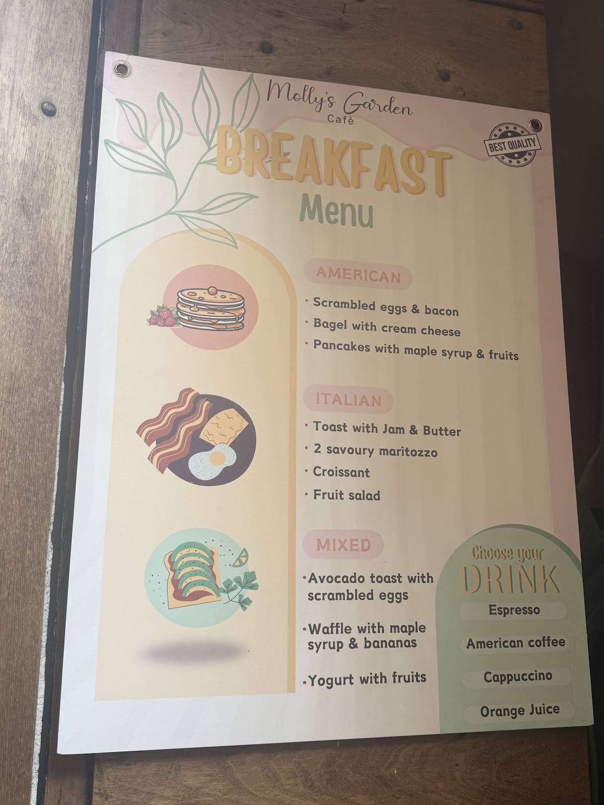 Menu di Molly's Garden Cafè 