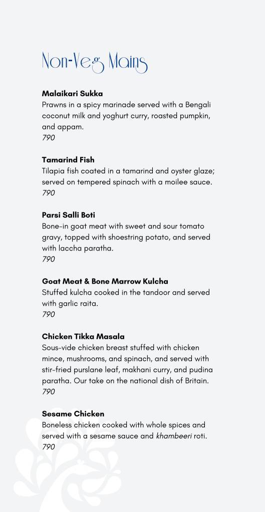 Monsoon menu