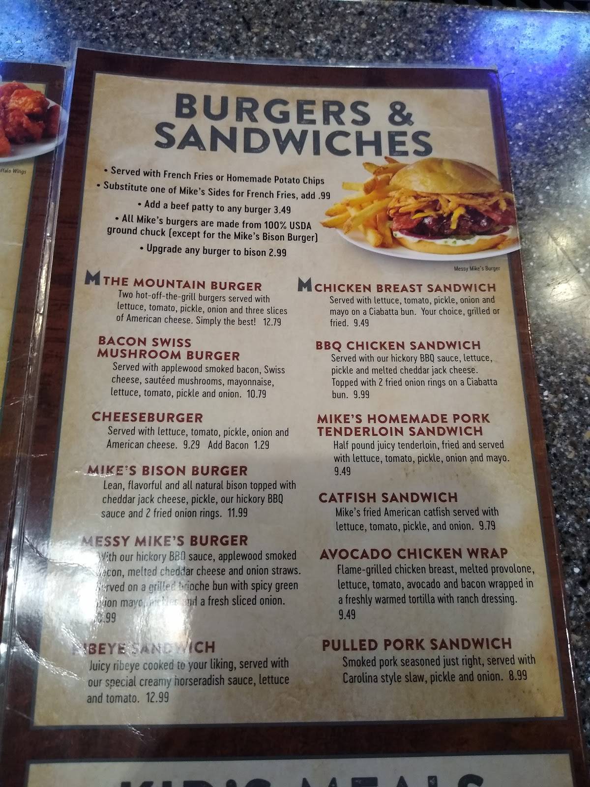 Menu at Montana Mike's Steakhouse, Anderson