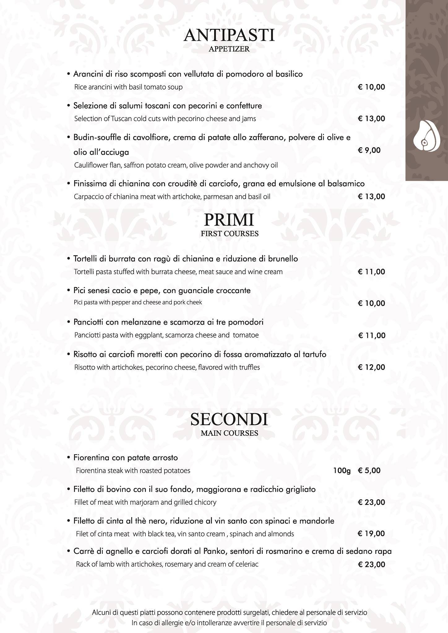 Menu di L'Imperiale 
