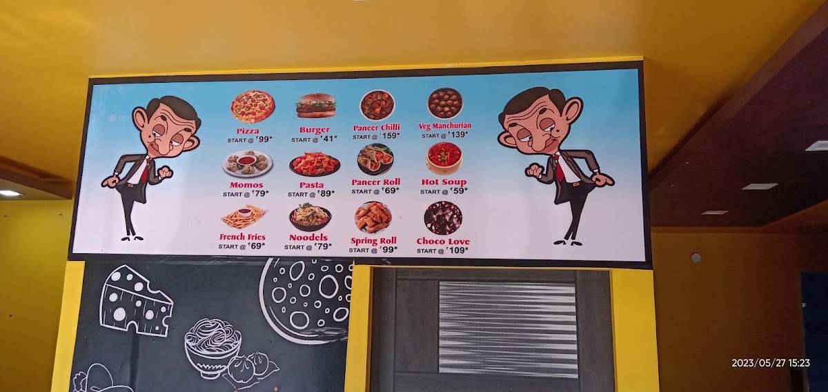 Mr. Bean's Pizza menu
