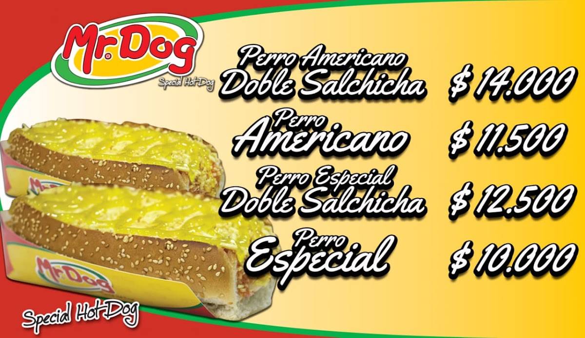 Menu at Mr Dog Americas 1, Bogotá