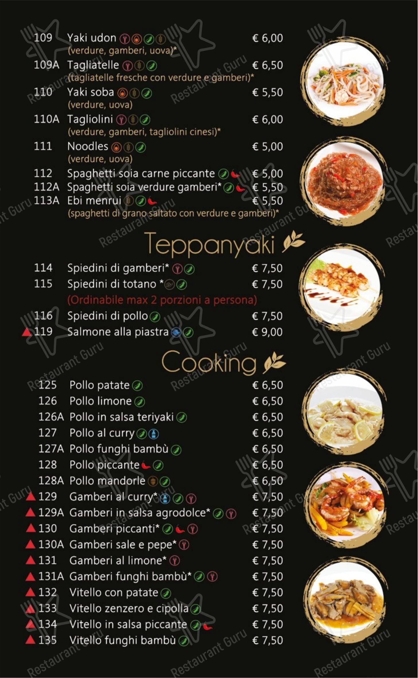 Menu bar per Mulan sushi in Lissone