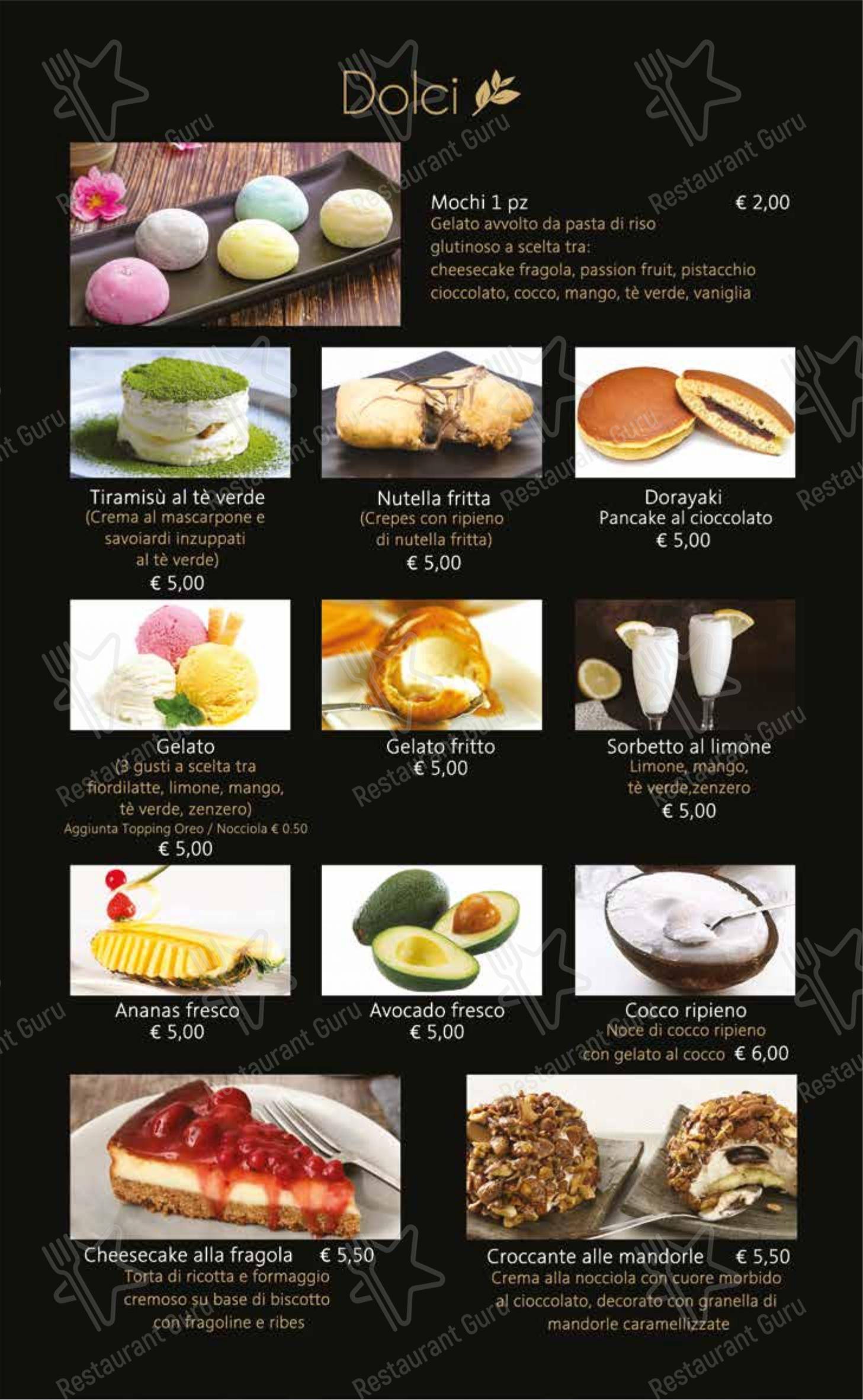 菜单 per Mulan sushi ristorante