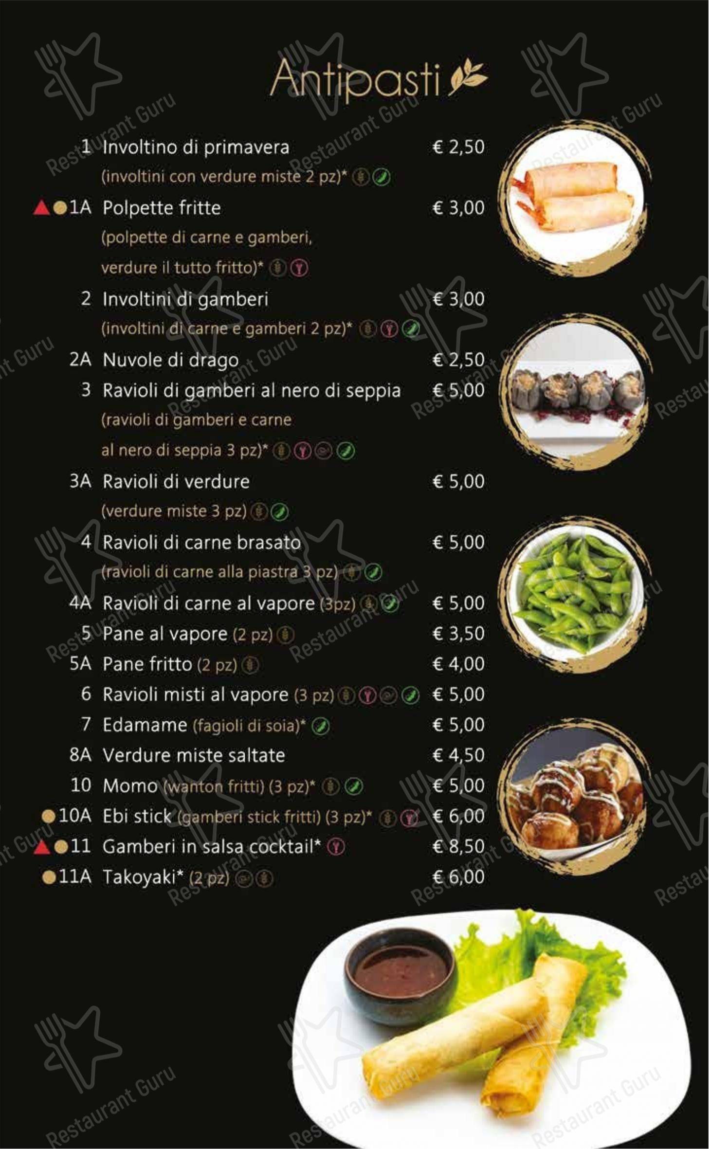 Mulan sushi in Lissone - Menu bar
