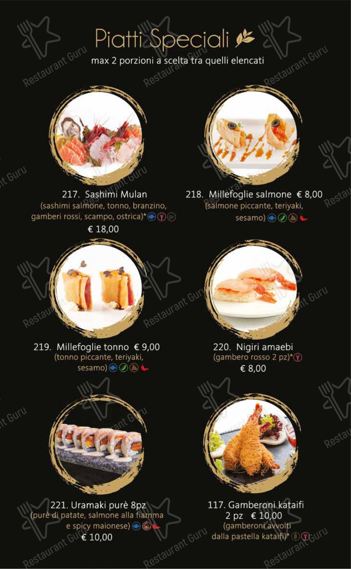 Mulan sushi in Lissone - Menu