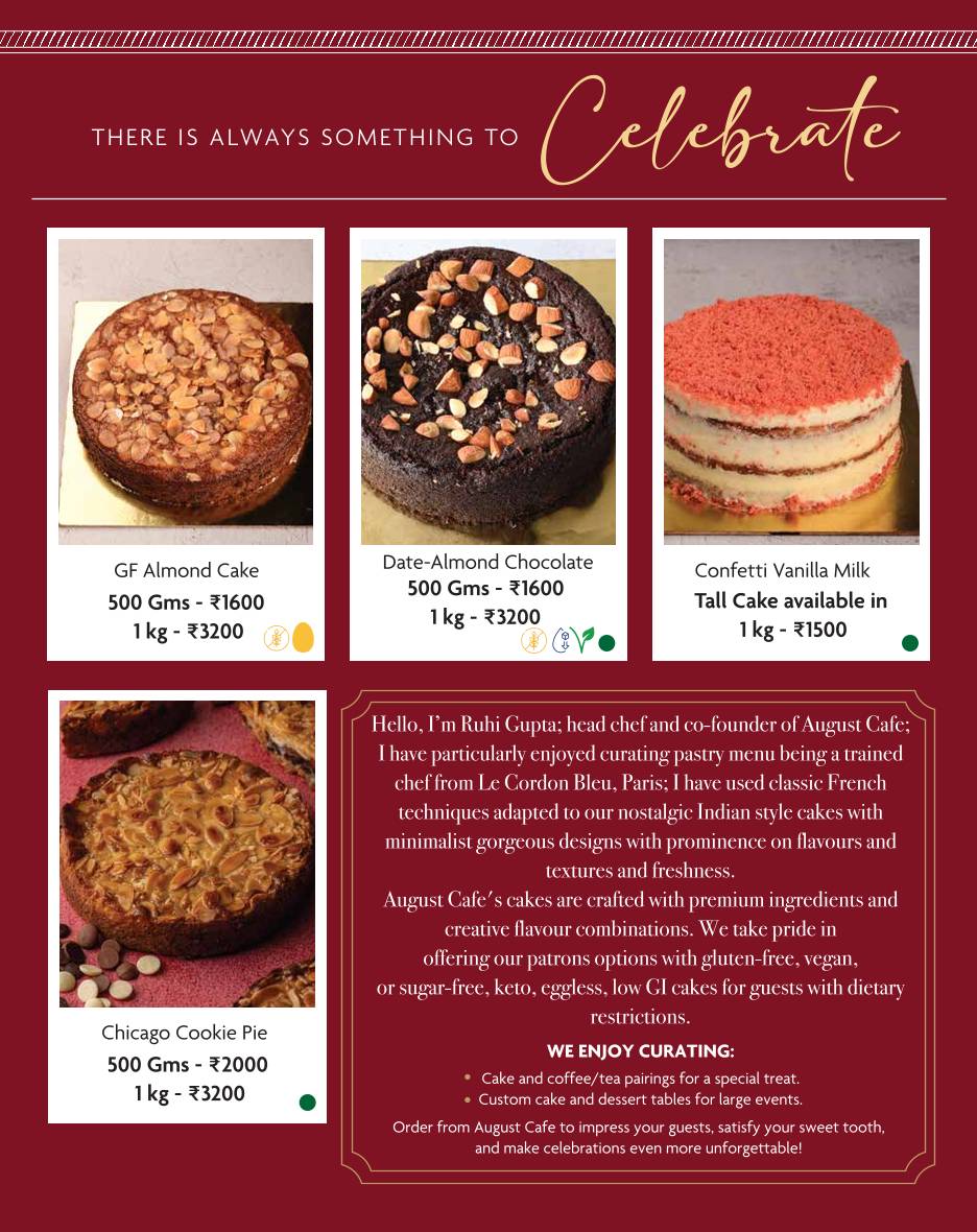 August Cafe menu