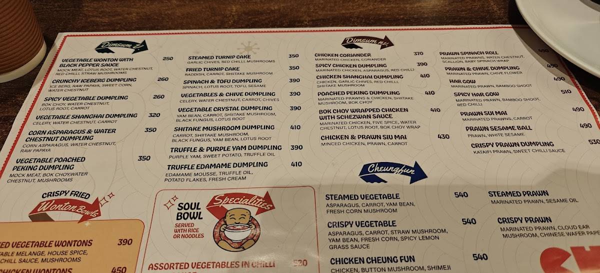CHA menu