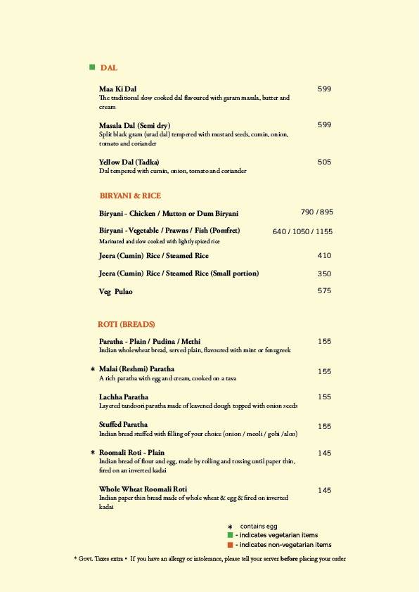 Khyber menu