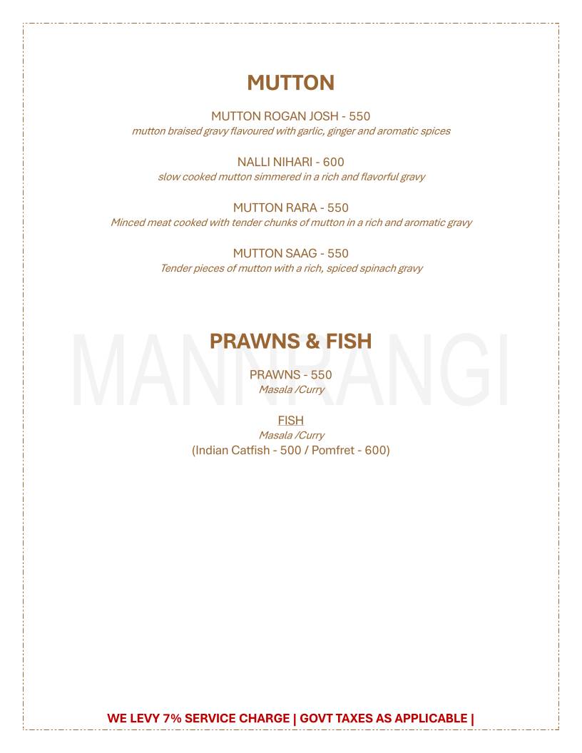 Mannrangi menu