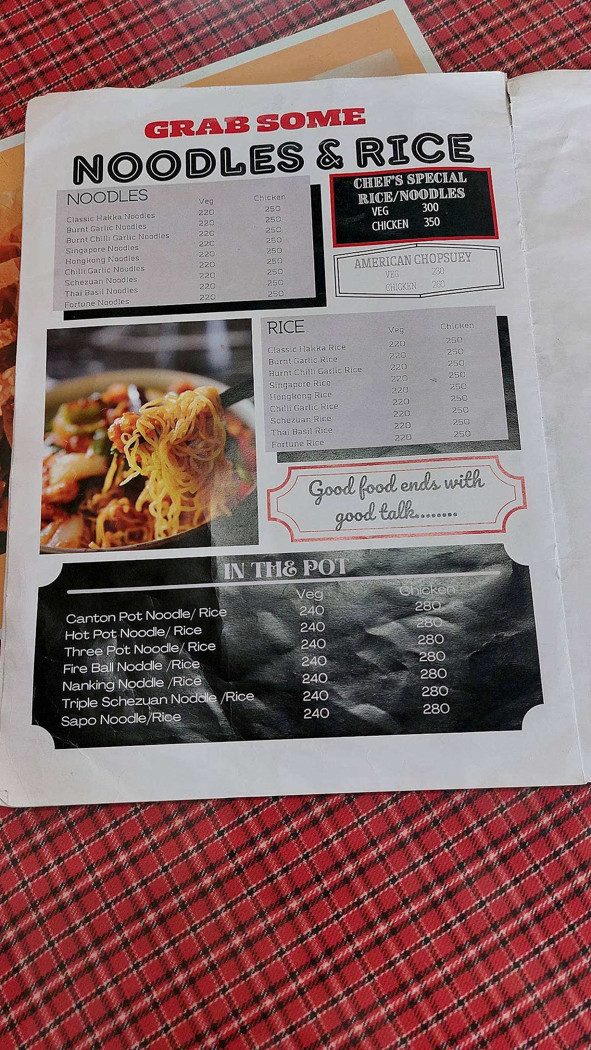 Paramount menu