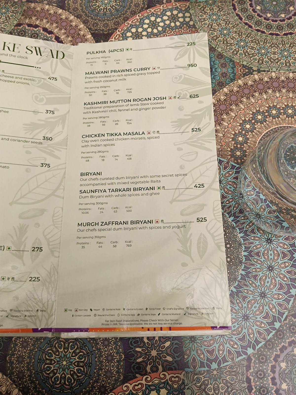 Poolside Cafe menu