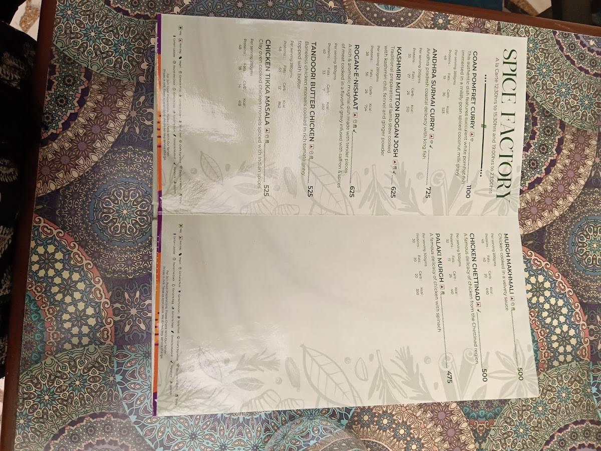 Poolside Cafe menu